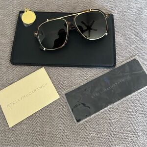 Stella McCartney Tortoise Brown Eyeglasses w/ Sunglasses Clip